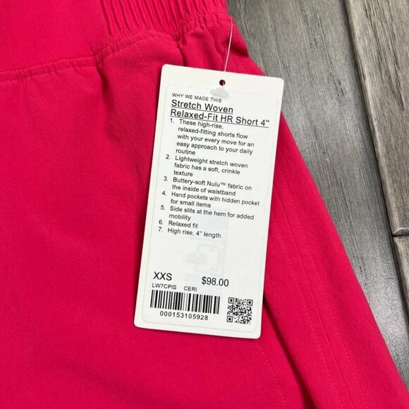 Lululemon NWT Stretch Woven Relaxed-Fit High-Rise Short 4" Cherry Mist - Picture 6 of 9